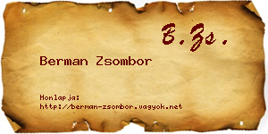 Berman Zsombor névjegykártya