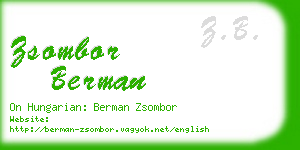 zsombor berman business card